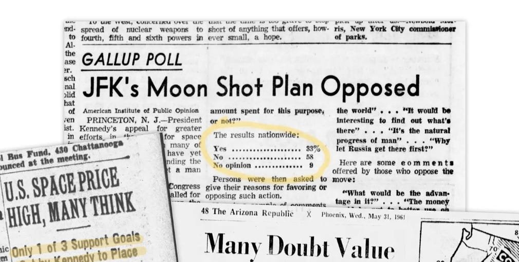 معظم الأمريكيين عارضوا الهبوط على القمر