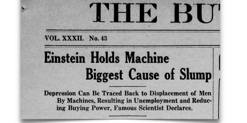 ألقى أينشتاين باللوم على الأتمتة في الكساد الكبير